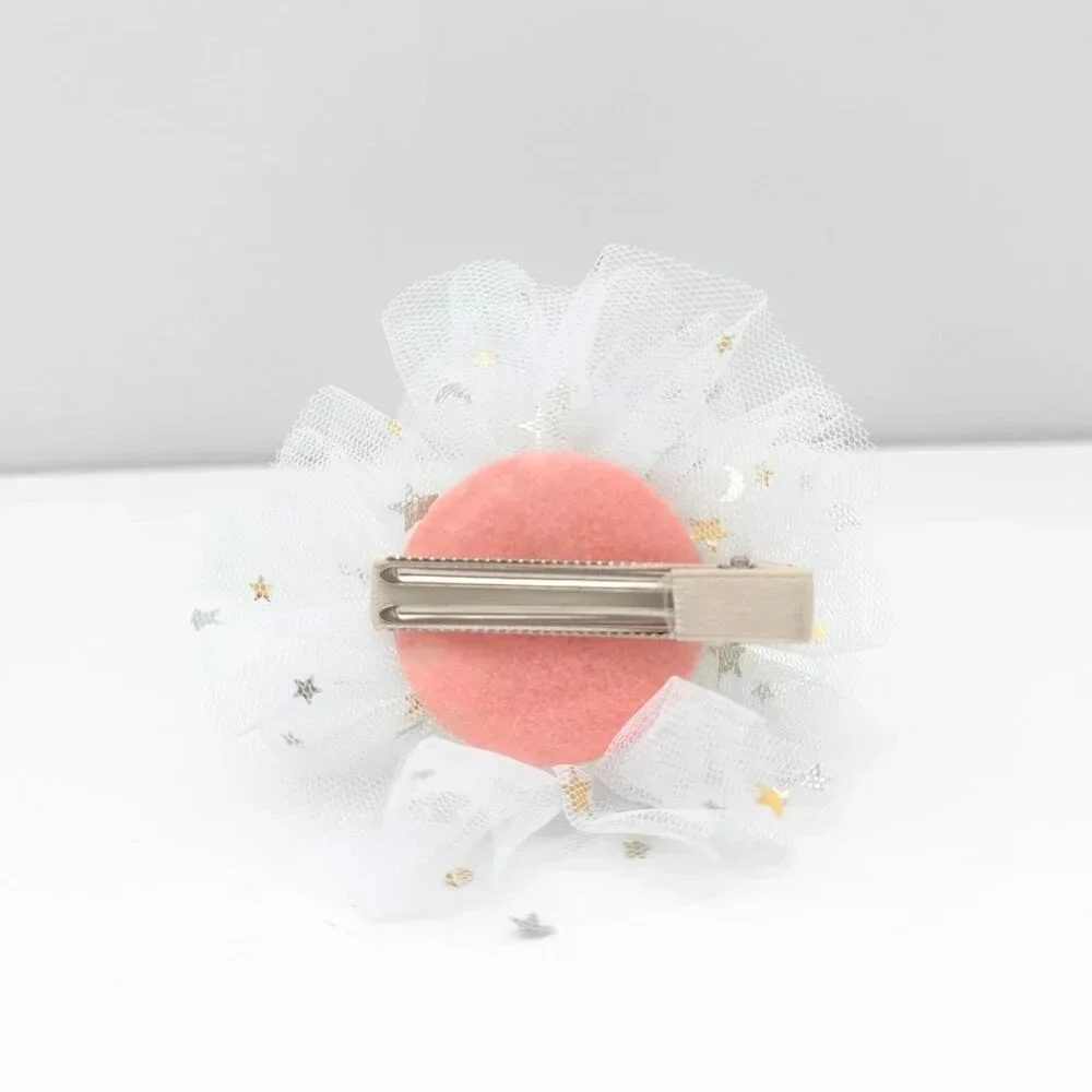 NWT Cute Princess Happy Birthday Hat Girls Hair Clip White & Gold Glitter
